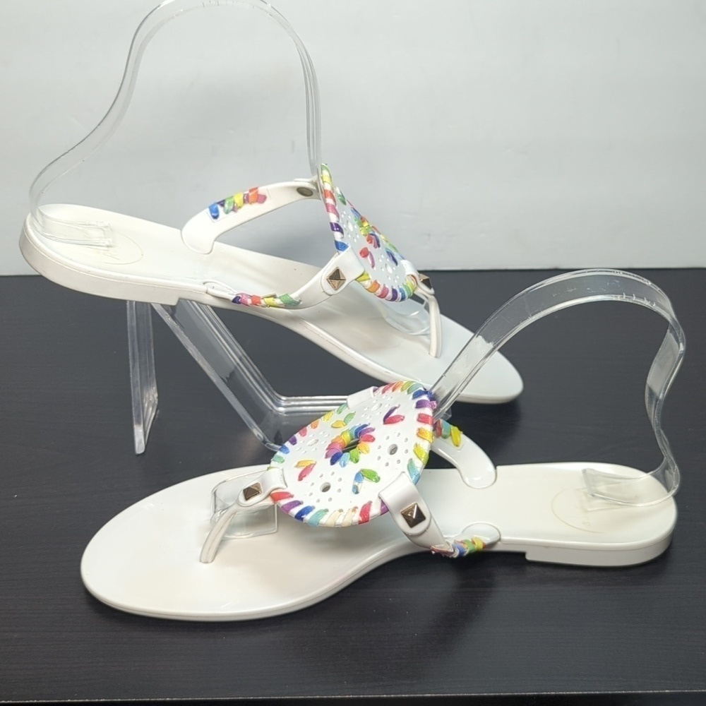 Jack Roger's Georgica white jelly flat sandals womans size 8 - Picture 5 of 13